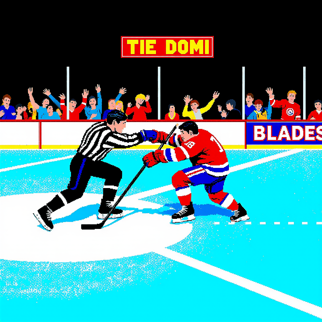 Tie Domey Blades of Steel hockey fight style